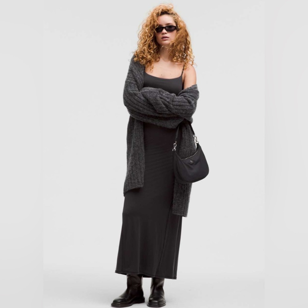 SOLD Black Lululemon Wundermost Ultra-Soft Nulu Spaghetti-Strap Maxi Dress small